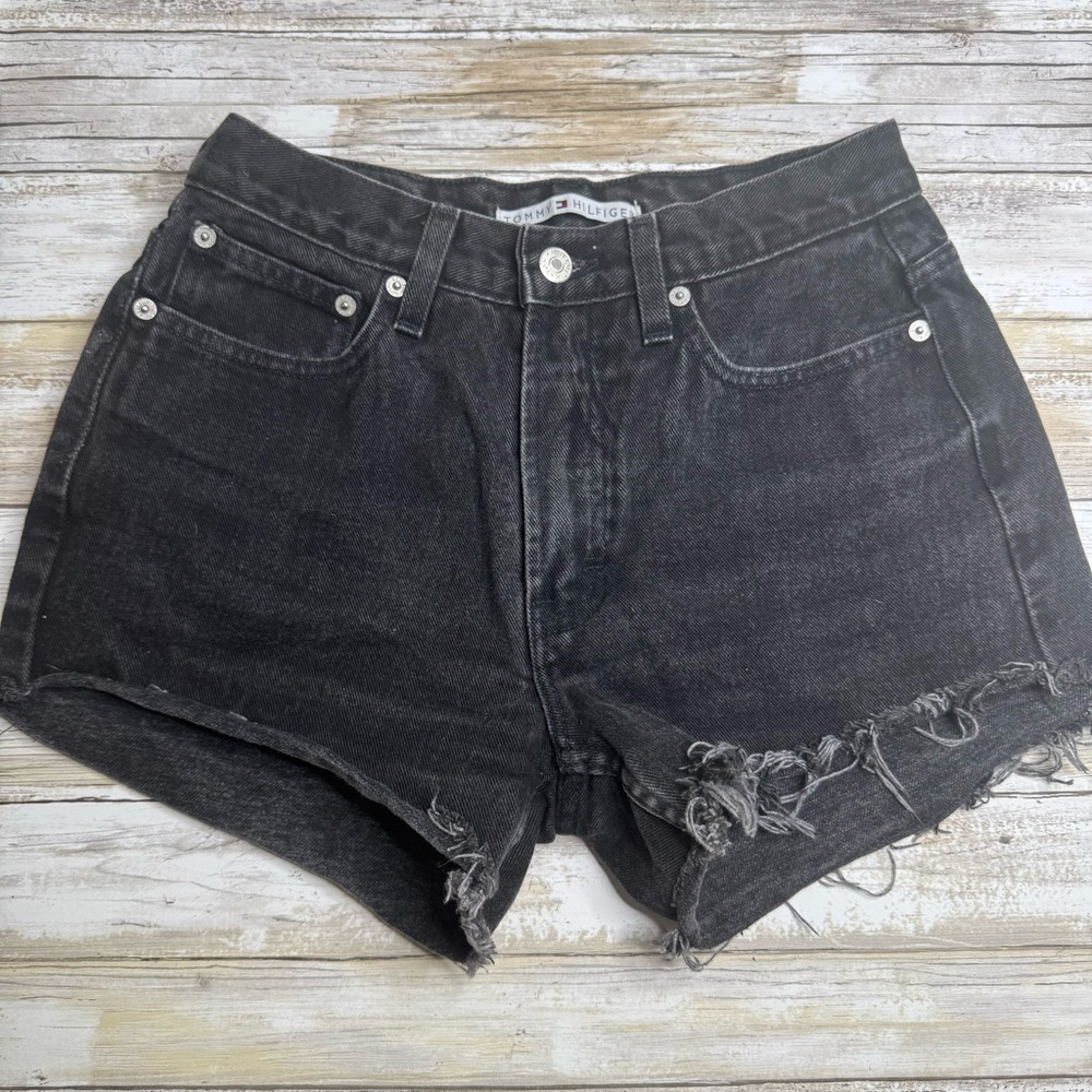 Tommy Hilfiger Black High Waist denim short